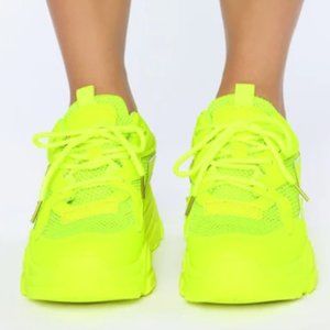 Light It Up Sneakers - Neon Yellow